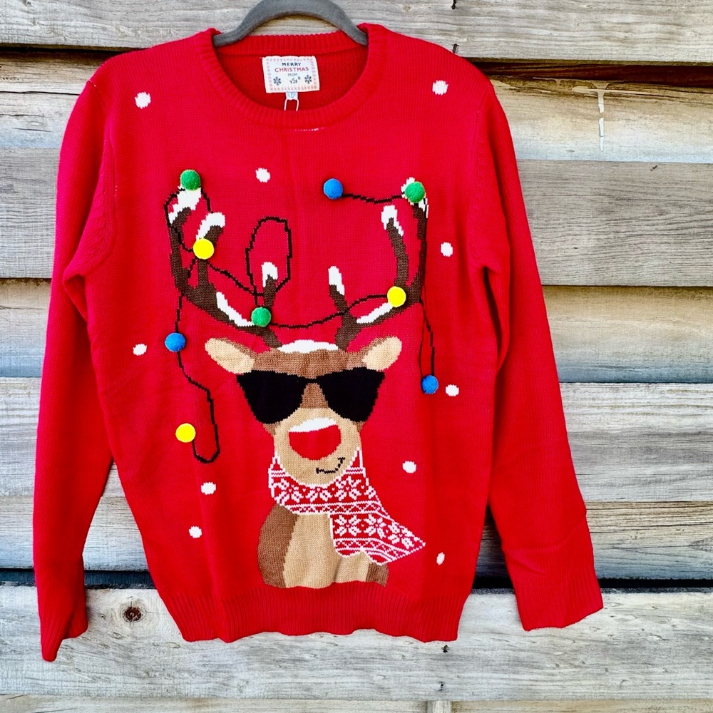 Daisys Boutique Red Reindeer Sweater